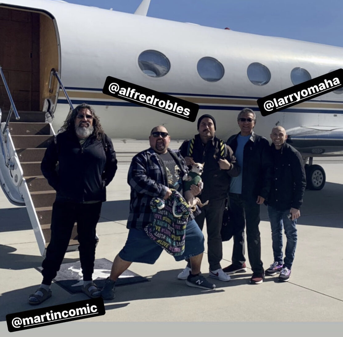 Fluffy's jet will take us on a midwest tour.